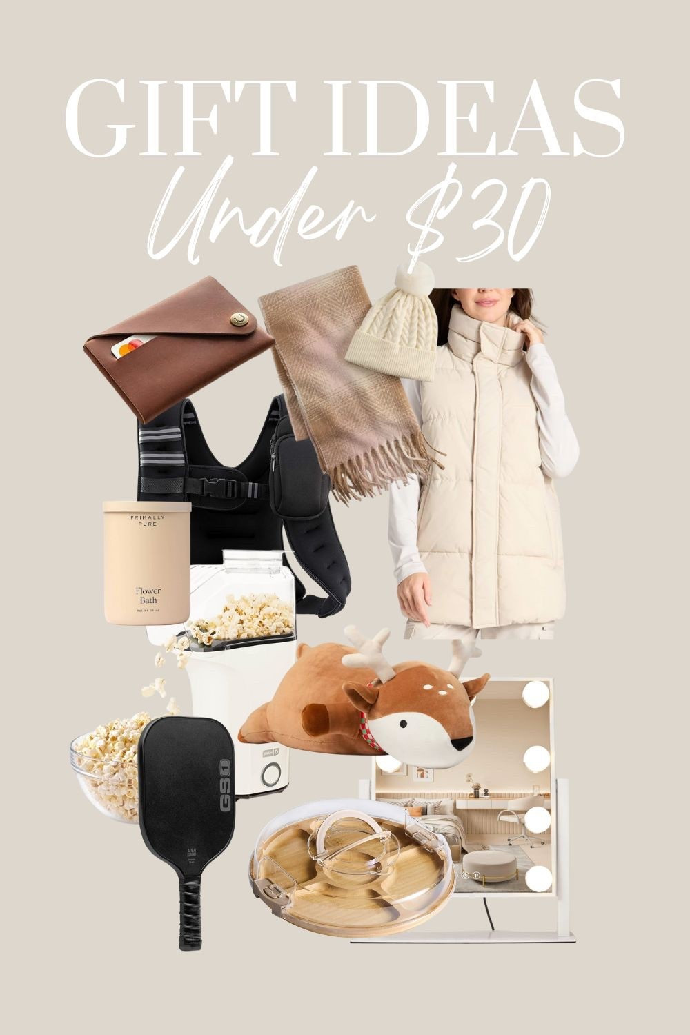Gift ideas under $30. 

#LTKHoliday #LTKCyberWeek #LTKGiftGuide