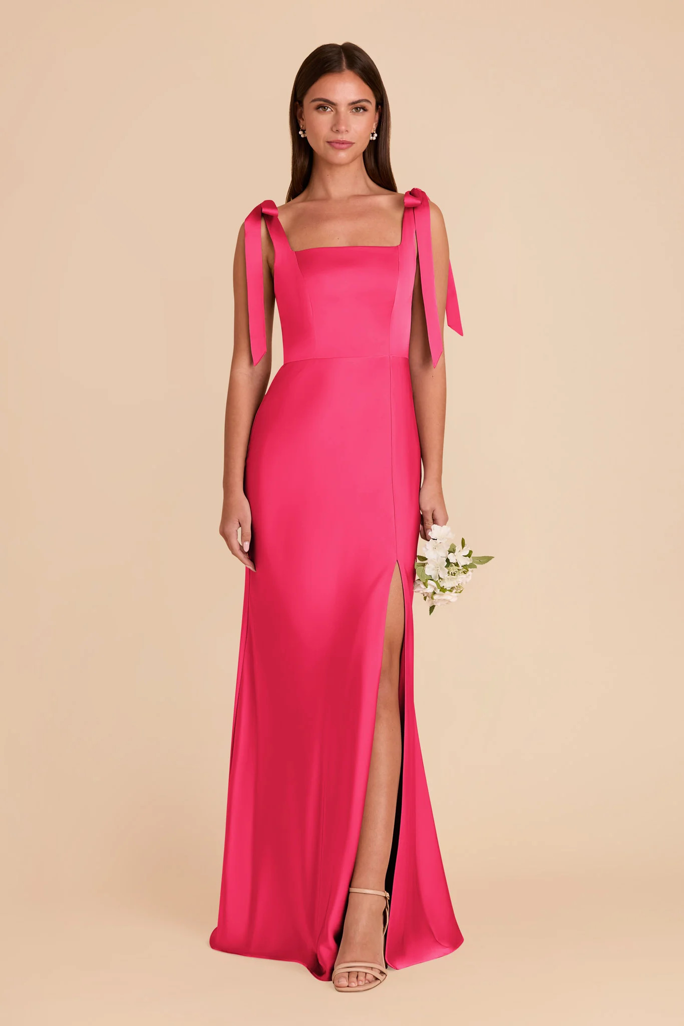 Alex Fuchsia Alex Matte Satin Bridesmaid Dress | Birdy Grey | Birdy Grey