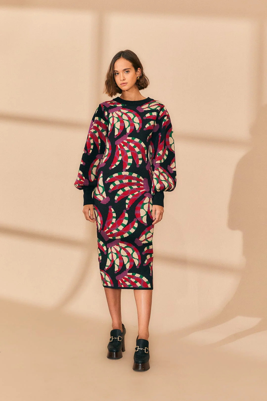 Black Banana Dots Knit Dress | FarmRio (US)