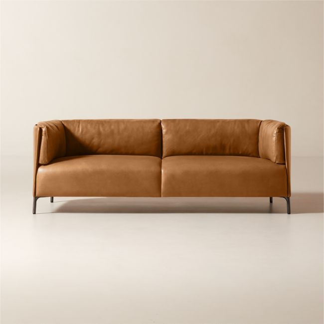 Clarendon 80" Saddle Leather Sofa | CB2