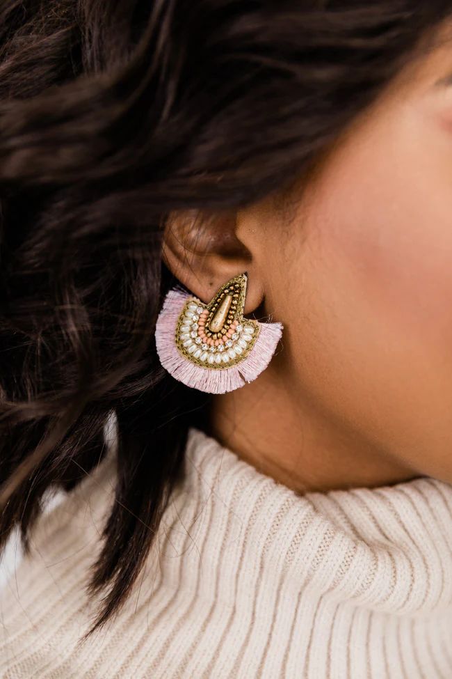 Find The Similarities Beaded Earrings Pink FINAL SALE | The Pink Lily Boutique