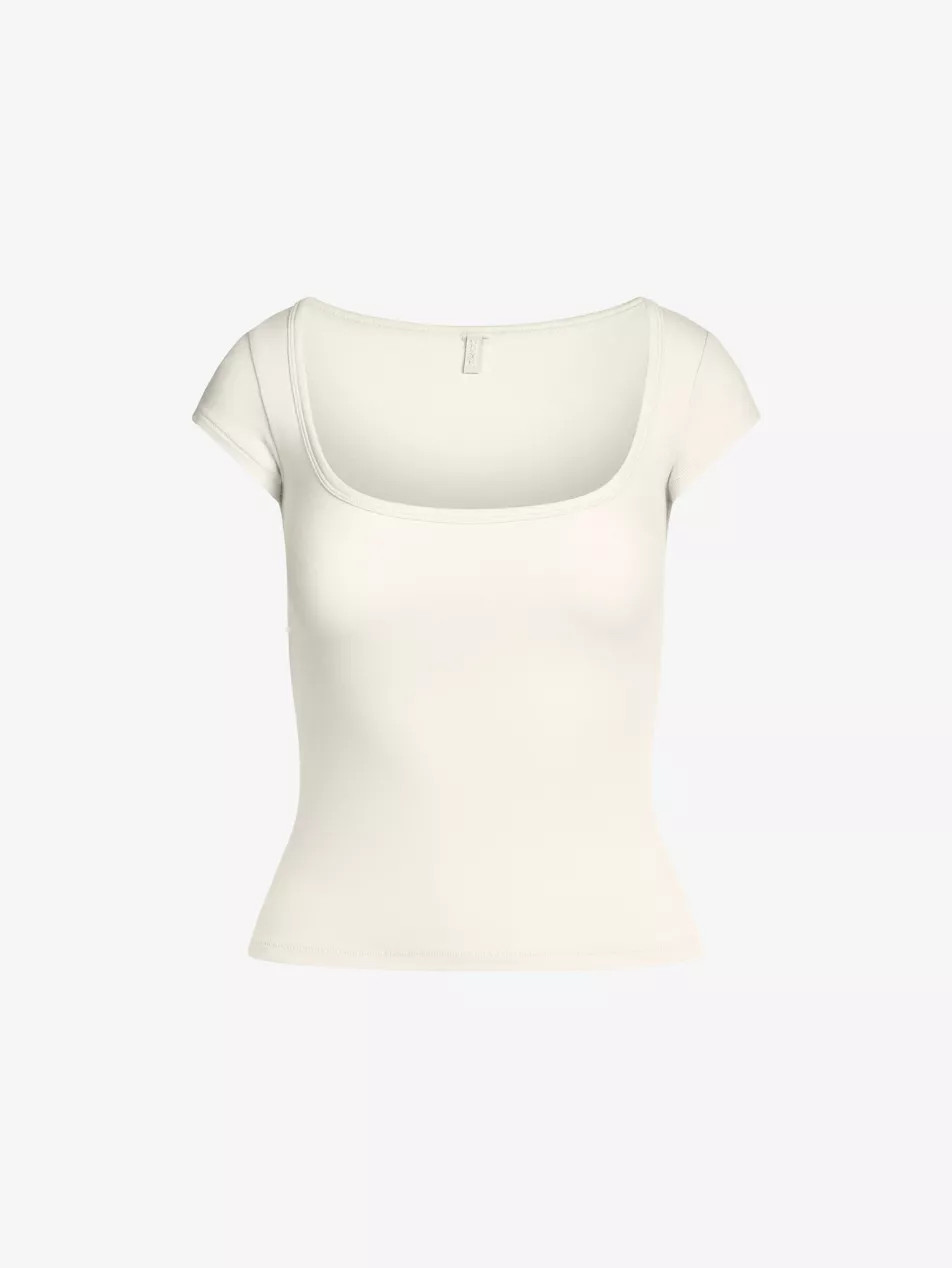 Scoop-Neck Slim-Fit Stretch-Cotton Top | Selfridges