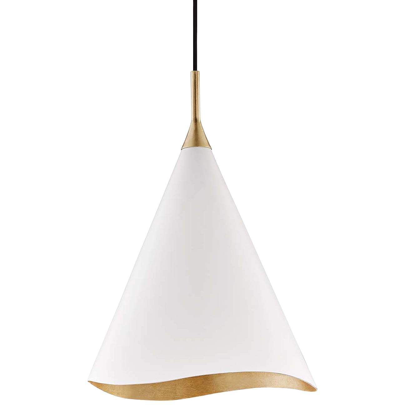 Hudson Valley Martini 13"W Gold Leaf and White Pendant Light | Lamps Plus