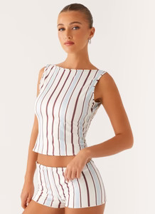 Sun's Out Tank Top - Blue Stripe | Peppermayo (Global)