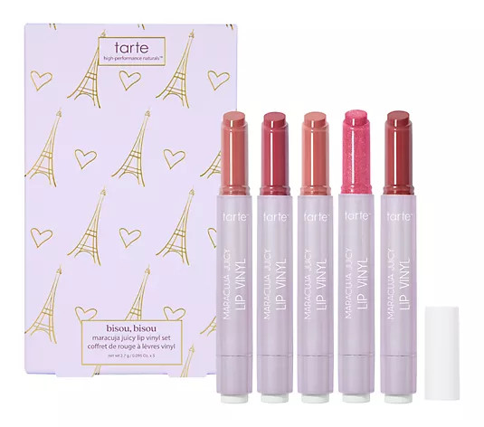 tarte bisou, bisou maracuja juicy lip vinyl set - QVC.com | QVC