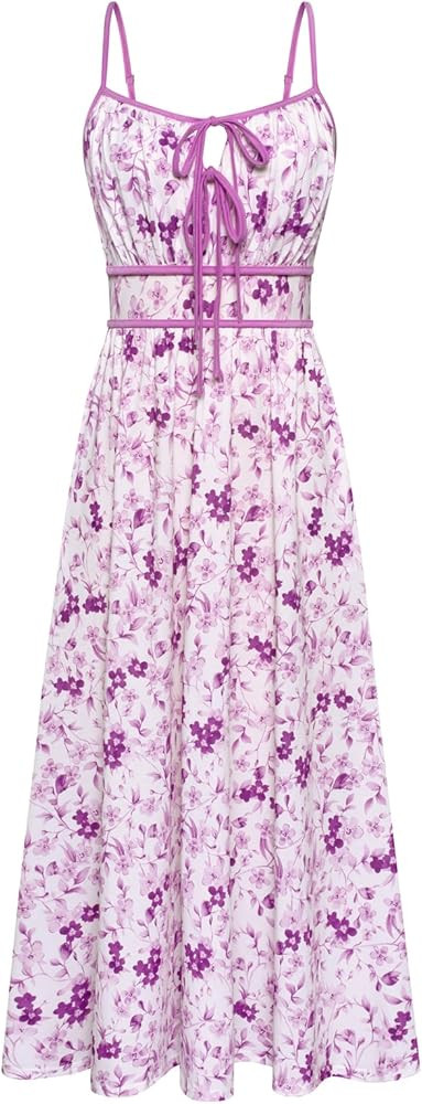 GRACE KARIN Women's 2025 Summer Casual Floral Boho Dress Spaghetti Strap Flowy Beach Maxi Dresses | Amazon (US)