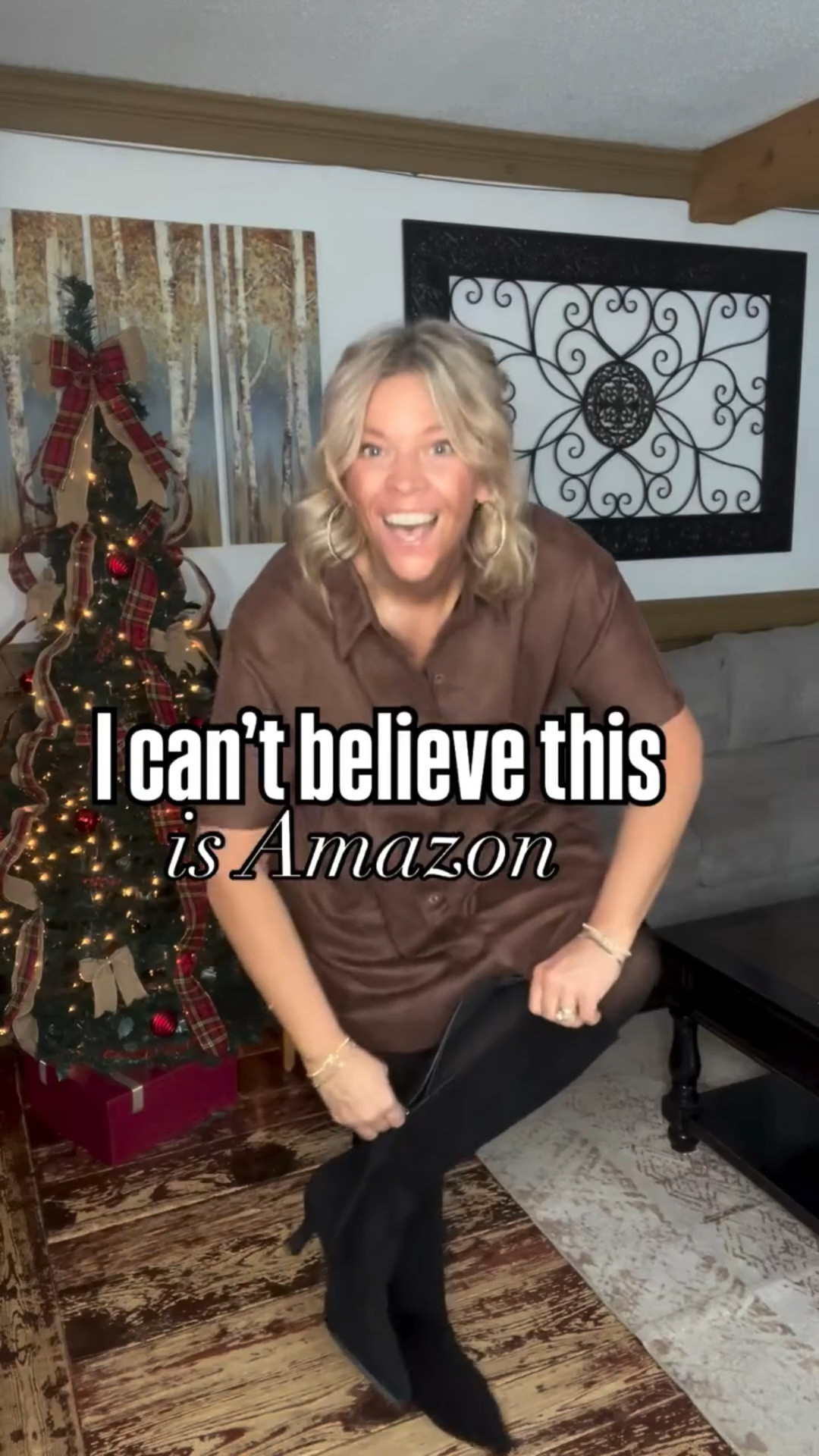 And it’s under $40 + has a coupon to clip today! this faux suede little brown dress 👗 that’s perfect for the winter ❄️ season with tights & boots. #suededress #winterdress #icantbelievemyeyes #thisissocute

#LTKFindsUnder50 #LTKMidsize #LTKSeasonal