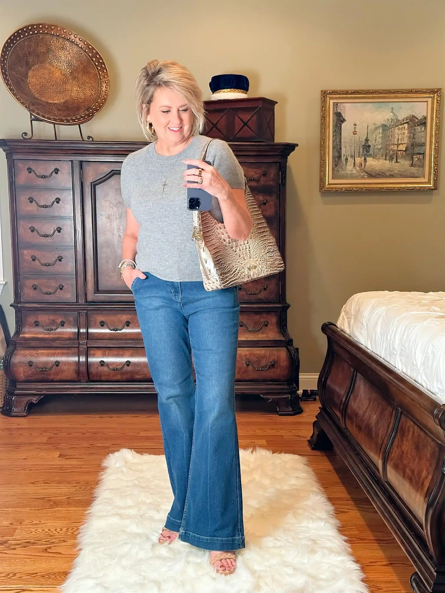 My most loved cashmere sweater in a different color! This is a great staple piece to have in your wardrobe to give an elevated look over basic tees. 

#LTKootd #LTKOver40 #LTKWorkwear