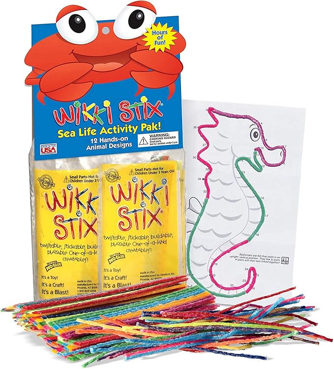 Arts and Crafts for Kids Sea Life Activity Book 12 Pack, 8 Per Pack, Non-Toxic, Waxed Yarn, Fidge... | Amazon (US)