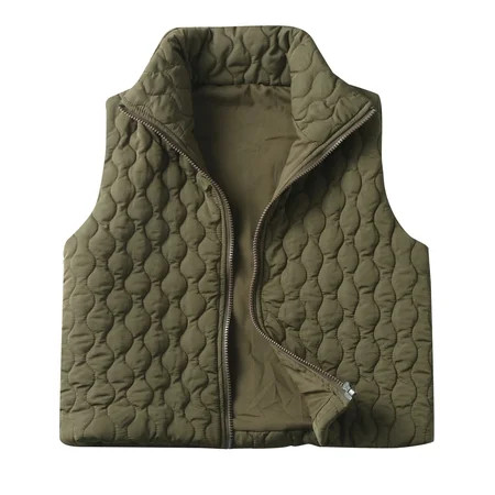 zuwimk Vests For Women Women s Lightweight Water-Resistant Packable Puffer Vest Army Green XXL | Walmart (US)