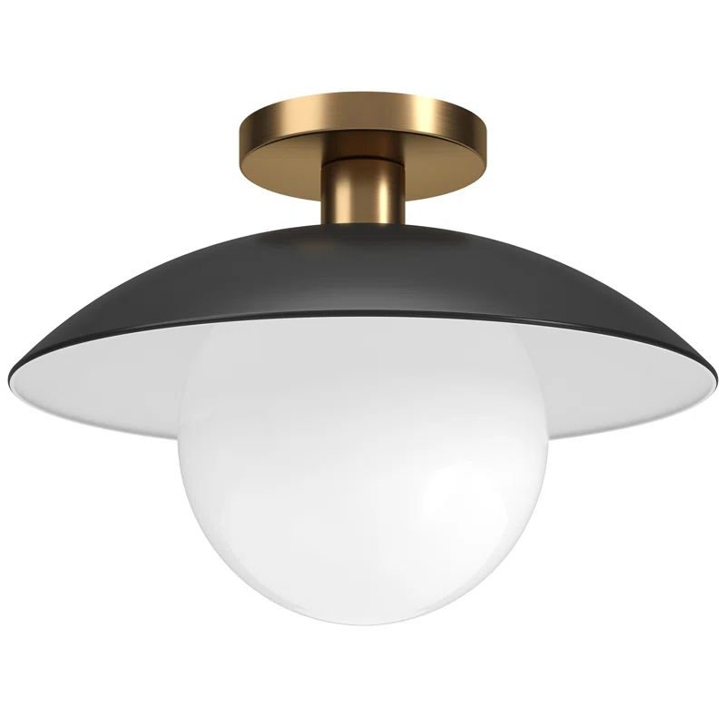 Robin Single Light Glass Semi Flush Mount | Wayfair North America