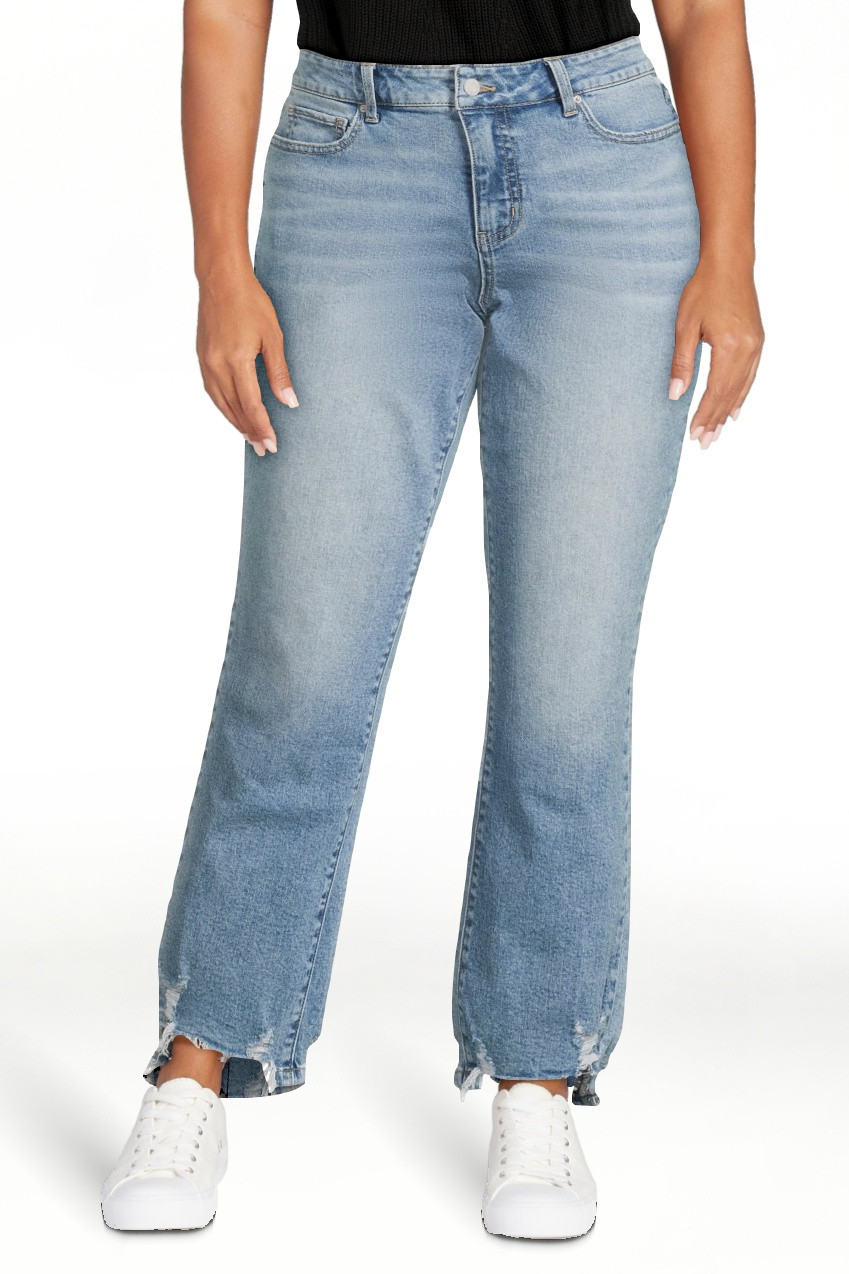 Time and Tru Women's High Rise Straight Jeans, 27.5” Inseam, Sizes 4-20 | Walmart (US)