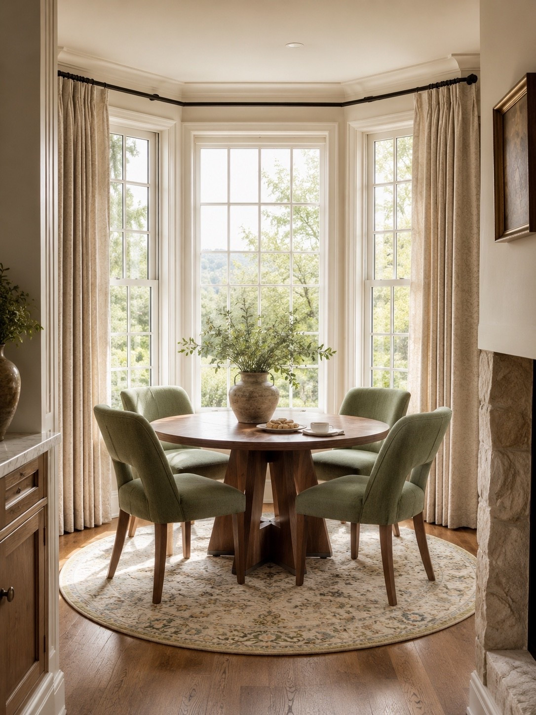 Breakfast nook dreams ☕️🌿

There’s something so cozy and timeless about a beautiful breakfast nook tucked into a sunlit bay window 🤍 The soft olive green chairs, warm wood tones, layered neutrals, and natural light make this space feel calm, elevated, and inviting all at once. It’s the perfect little corner for slow mornings, coffee dates, or cozy dinners at home ✨

I love how collected and designer-inspired this space feels while still staying warm and livable — truly the definition of everyday luxury 🤍

Follow @farmtotablecreations on Instagram for more cozy home finds and elevated decor inspiration 🤍

#LTKHome #BreakfastNook #DiningRoomInspo #NeutralHome #EuropeanFarmhouse #ModernFarmhouse #CozyHome #HomeDecor #KitchenInspo #McGeeAndCoStyle #InteriorDesign #DiningSpace #HomeStyling #LTKStyle #TimelessDesign

#LTKHome #LTKSaleAlert