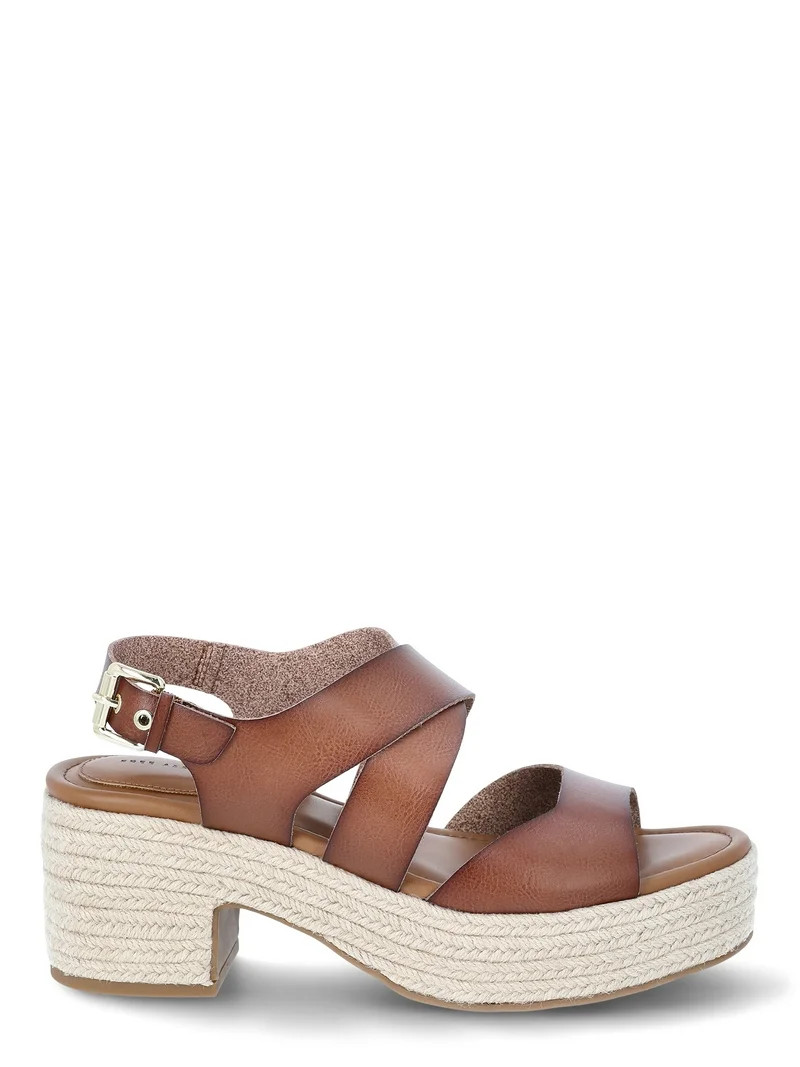 Free Assembly Women's Strappy Platform Block Heel Sandals | Walmart (US)
