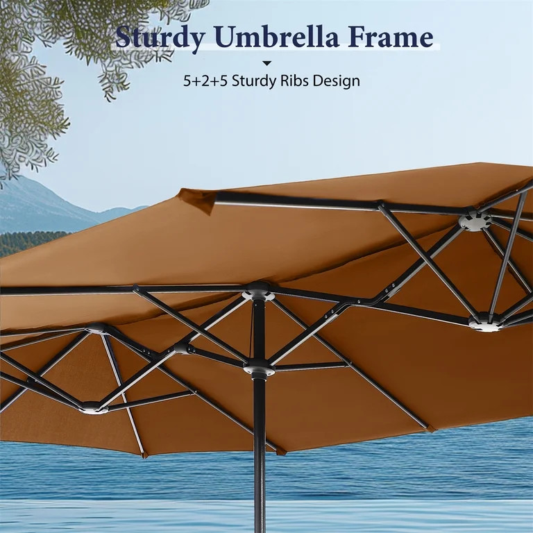 Summit Living 13 ft Large Patio Umbrella Double-Sided Rectangular Outdoor Market Table Umbrella f... | Walmart (US)