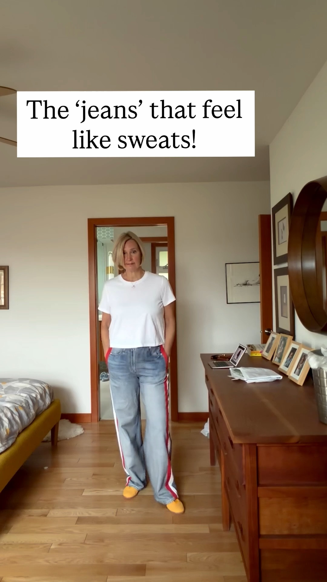 This is my 3rd pair of Miramar pants - I love them bc they feel like sweats but look like denim! Love the stripes for Spring 🌷

#LTKMidsize #LTKTall #LTKOver40