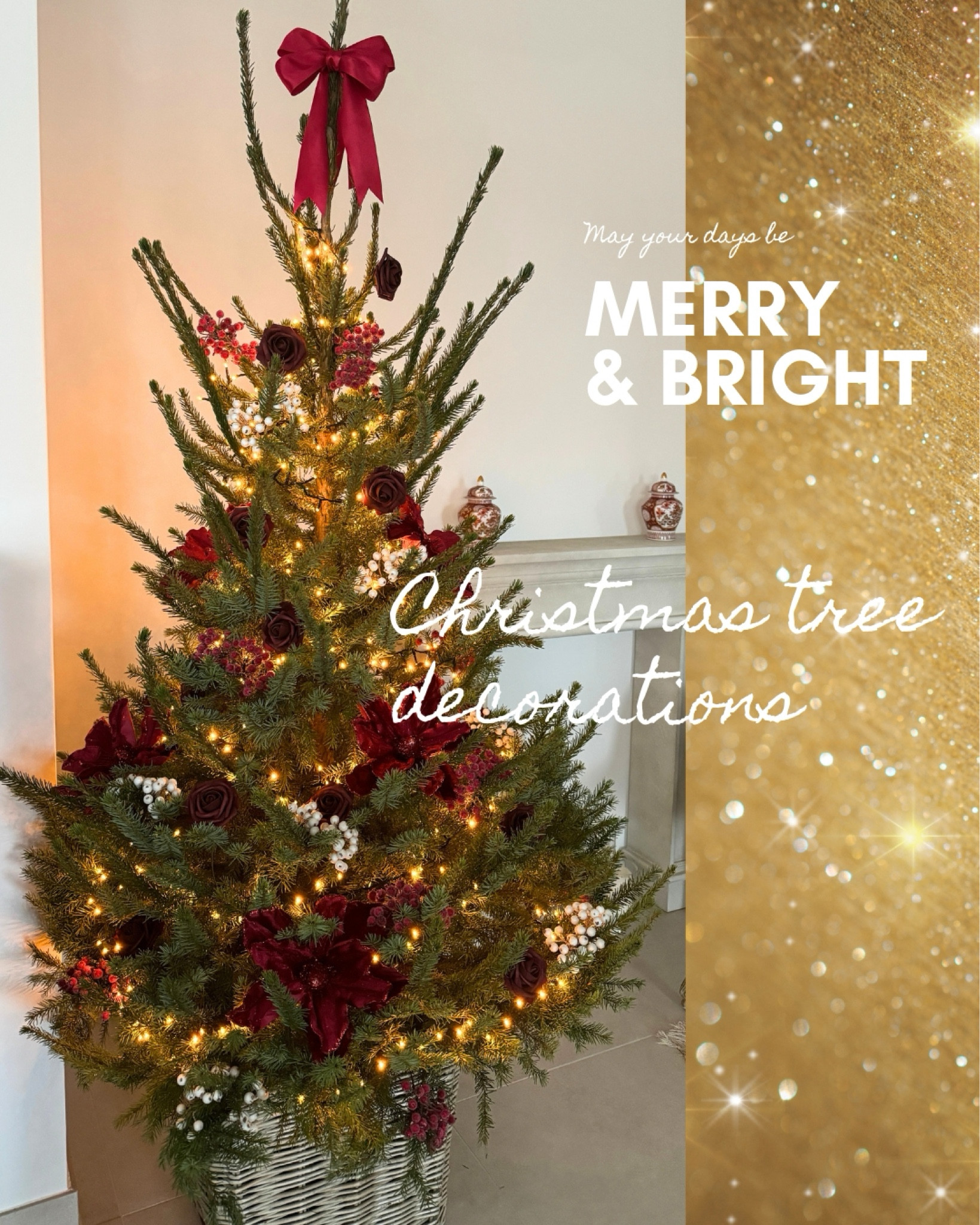 Christmas tree decorations 🌹 red floral theme 

#LTKFindsUnder50 #LTKHoliday #LTKSeasonal