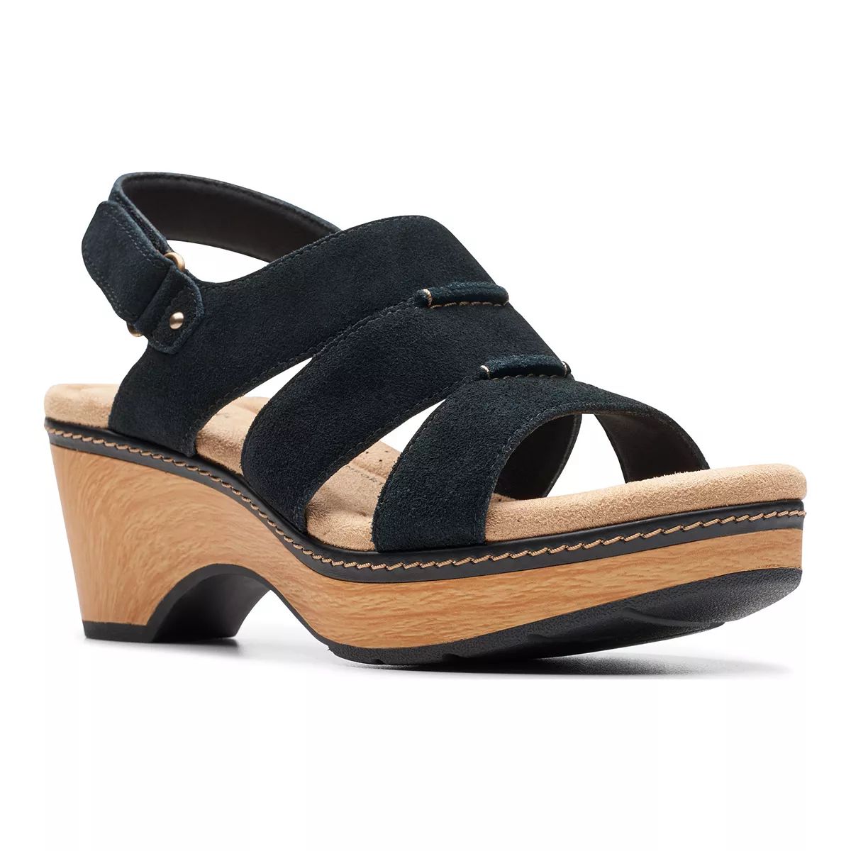 Clarks® Seannah Glow Women's Suede Wedge Sandals | Kohl's