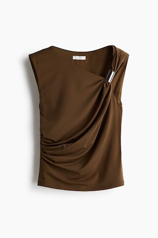 H & M - Draped Top - Brown | H&M (US + CA)