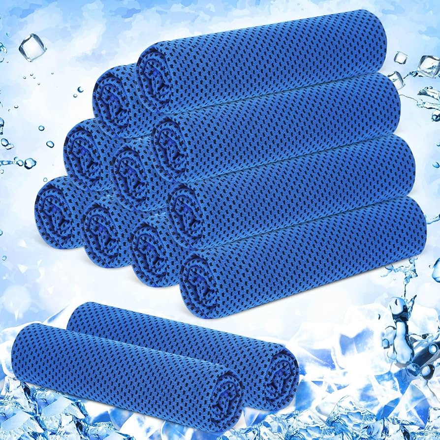 Hosuly 12 Pieces Cooling Towels, 40 x 12 Inch Ice Cool Towel for Neck and Face Microfiber Soft Br... | Amazon (US)