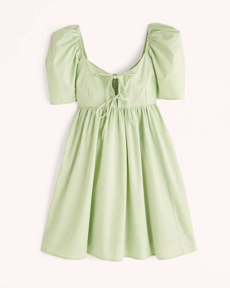 Keyhole Babydoll Mini Dress | Abercrombie & Fitch (US)
