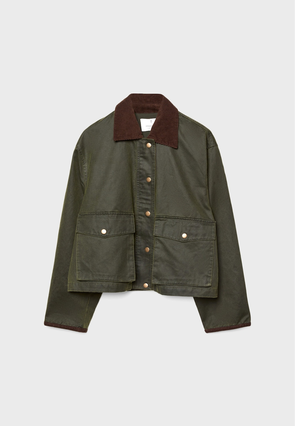 Contrast short waxed parka - Women's Jackets | Stradivarius United Kingdom | Stradivarius (UK)