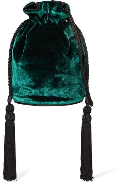 Hunting Season - Tula Velvet Shoulder Bag - Dark green | NET-A-PORTER (US)