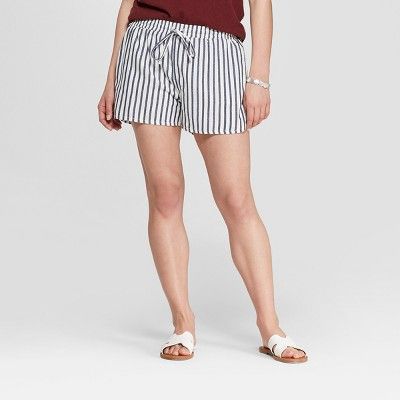 Women's Striped Pull On Shorts - Universal Thread™ Blue | Target
