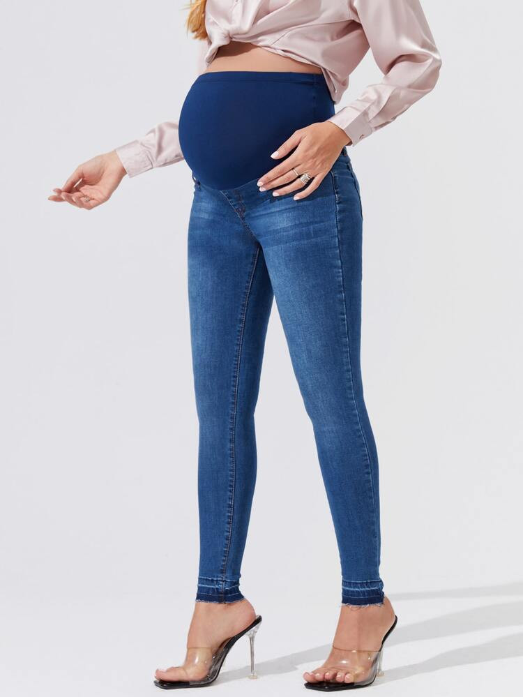 Maternity Wide Waistband Skinny Jeans | SHEIN