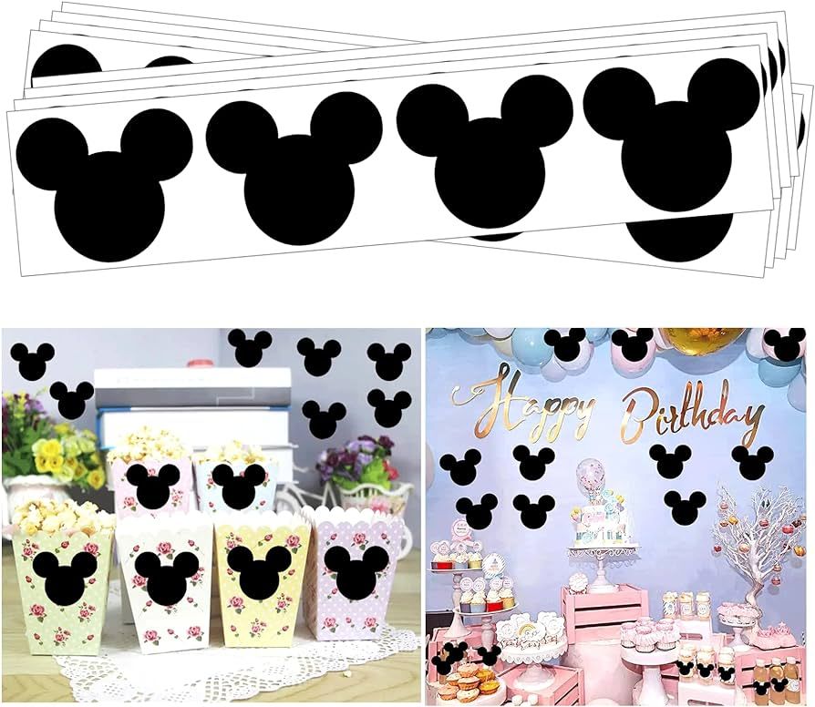 Wootile Mickey Head Vinyl Chalkboard Labels 2.25 x 2 Inch PVC Mickey Chalk Labels Minnie Stickers... | Amazon (US)