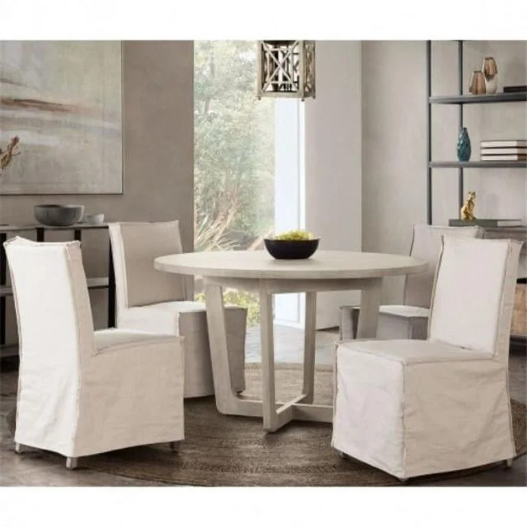 51 Round Solid Wood Dining Table in Light Natural Mango | Walmart (US)