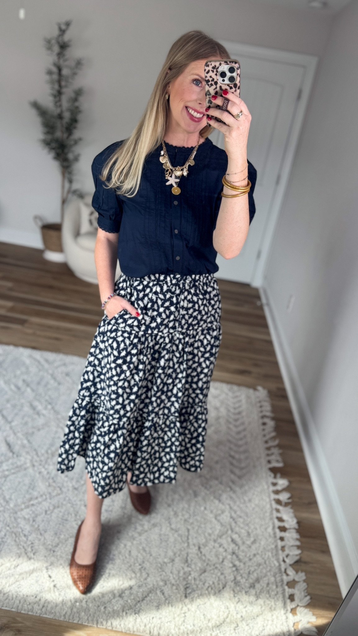 Weekend Walmart Wins try-on
Lace button up top- small
Printed midi skirt- small 

#LTKmomlife #LTKWorkwear #LTKootd