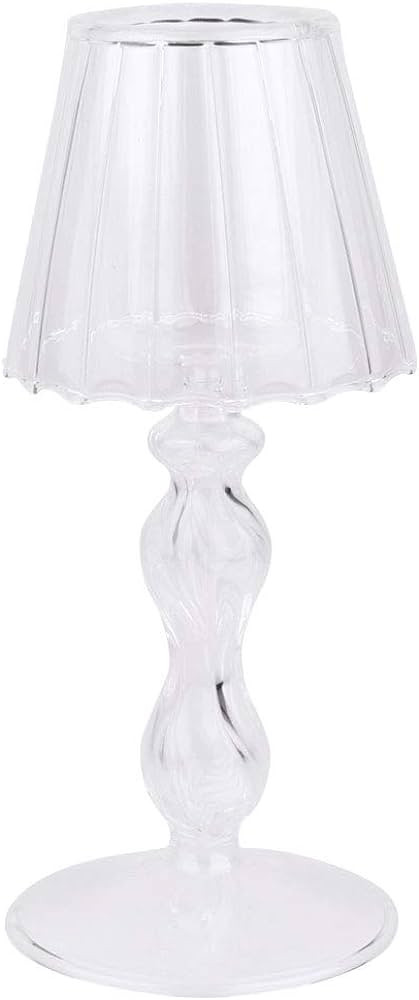 Garneck Glass Tea Light Candle Holder Table Lamp Shaped Votive Candle Holder Clear Crystal Valent... | Amazon (US)