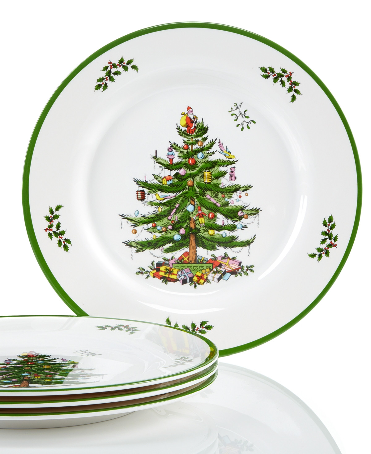 Spode Christmas Tree Melamine Dinner Plates, Set of 4 - Green | Macy's
