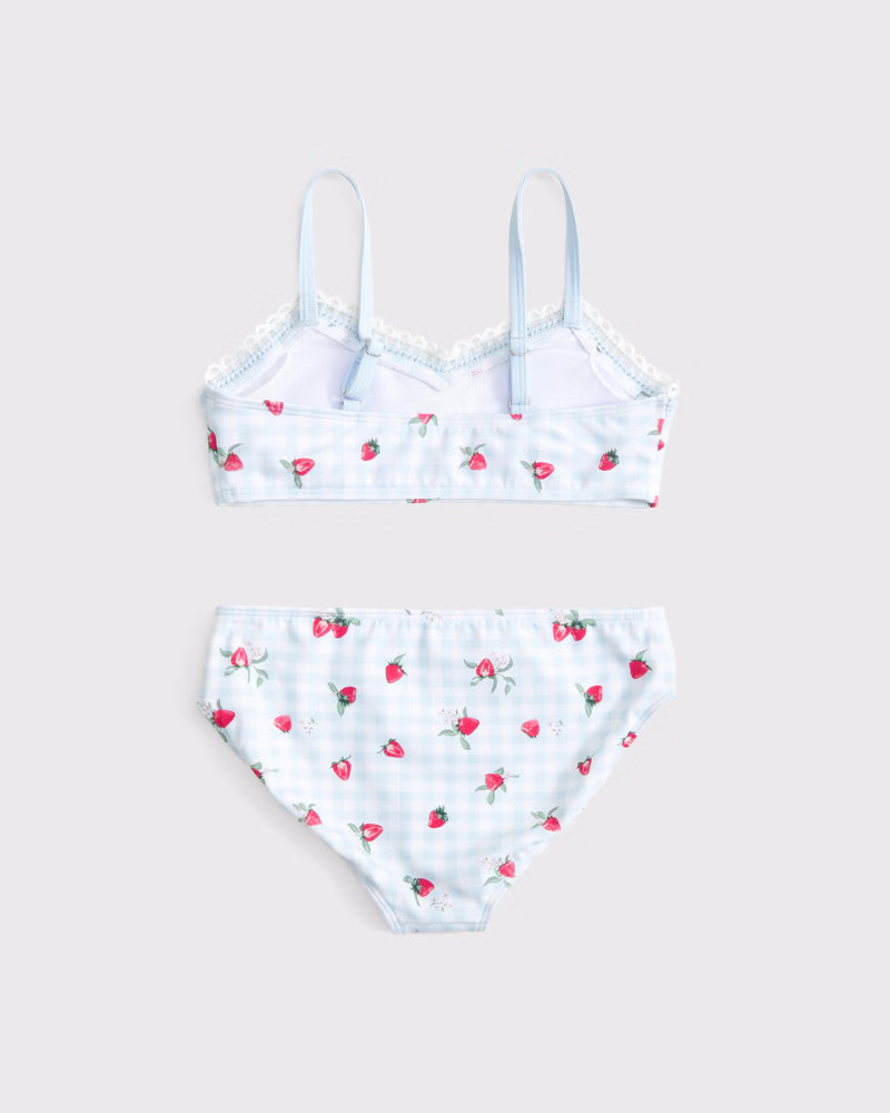 mixed fabric triangle two-piece swimsuit | Abercrombie & Fitch (US)