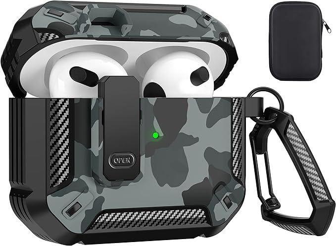 Maxjoy for Airpods 3 Case Cover 2021, Airpods 3 Protective Case with Lock Gen 3 Military Hard She... | Amazon (US)