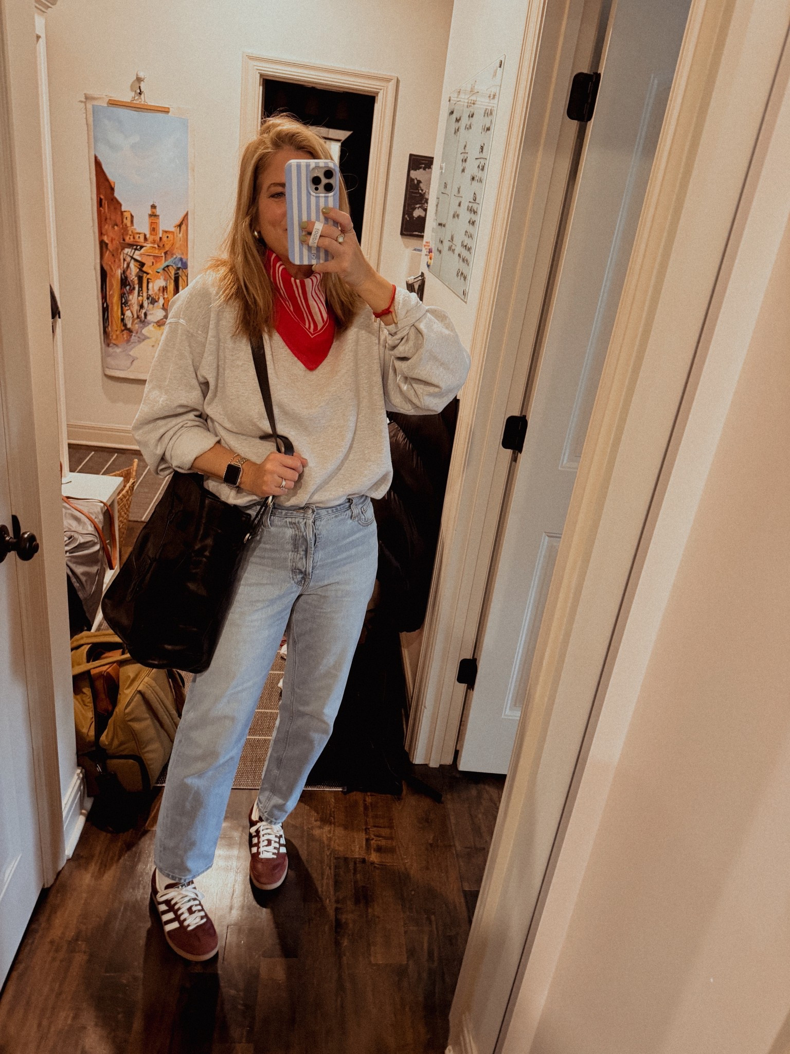 Saturday outfit of the day, Jean, sneakers, sweatshirt 

#LTKdayinmylife #LTKOver40