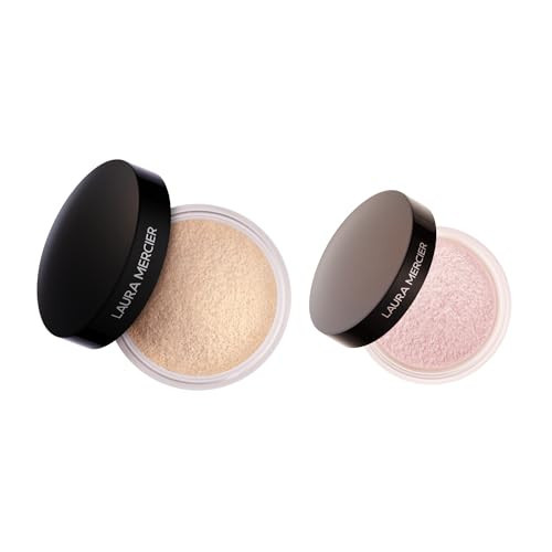 Laura Mercier Translucent Loose Setting Powder in Shade Translucent and Secret Brightening Color Correcting Powder for Under Eyes in Shade Soft Pink Bundle | Amazon (US)
