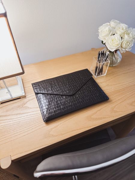 { the most chic laptop envelope sleeve case ever, imho 😍😍😍 #leatherology in black croc, made with Italian leather and lined with tan microsuede to fit 13” and 14” MacBook Pro models 💻 } 



#LTKworkwear #LTKstyletip #LTKitbag