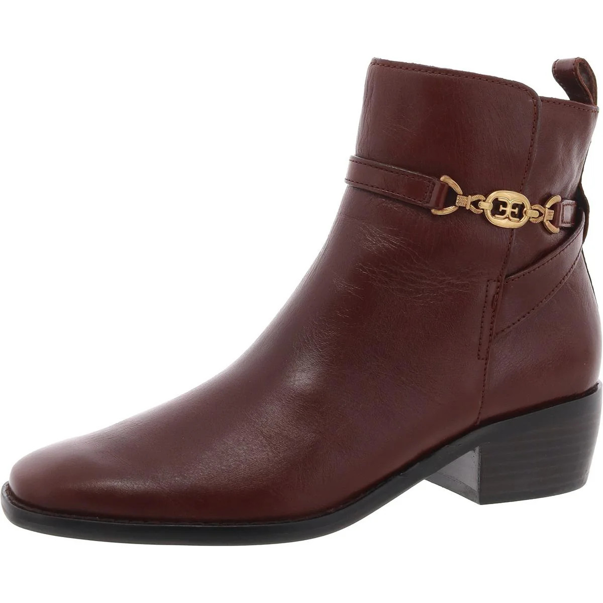 Brawley Womens Leather Block Heel Ankle Boots | Shop Simon