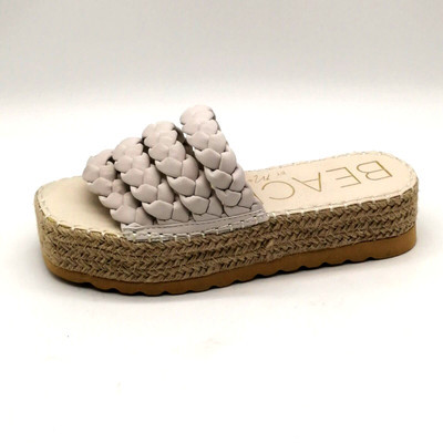 Beach by Matisse Womens Sandal Pacific White Braided Straps Slide Platform 7 | eBay US