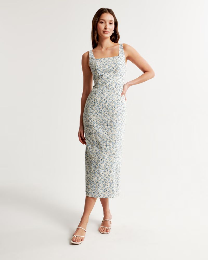 Stretch Column Midi Dress | Abercrombie & Fitch (US)