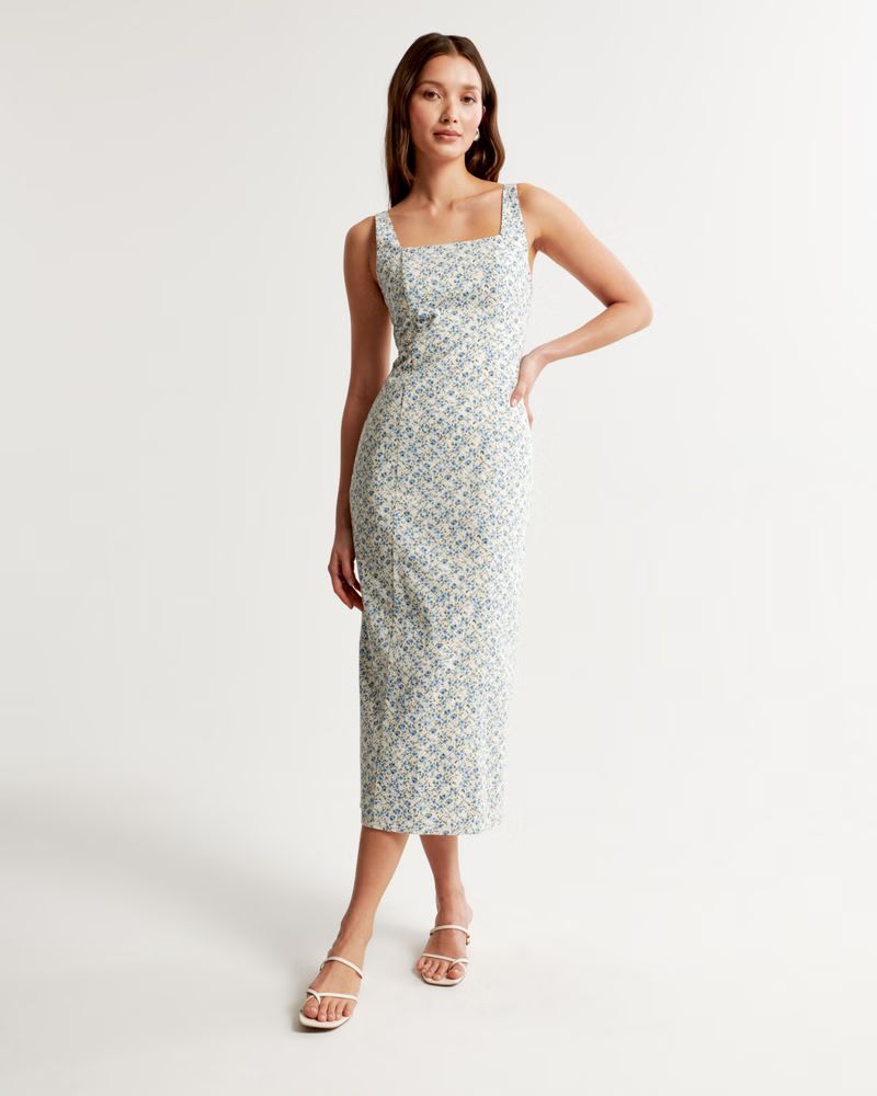 Women's Stretch Column Midi Dress | Women's Dresses & Jumpsuits | Abercrombie.com | Abercrombie & Fitch (US)