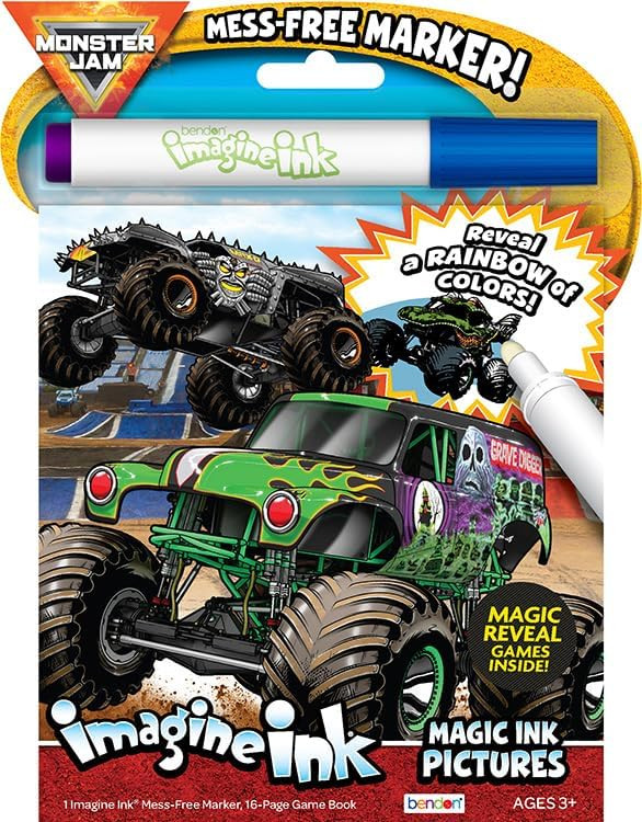 Bendon Monster Jam Coloring Book | Monster Trucks Coloring Book | Monster Jam Imagine Ink | Monst... | Amazon (US)