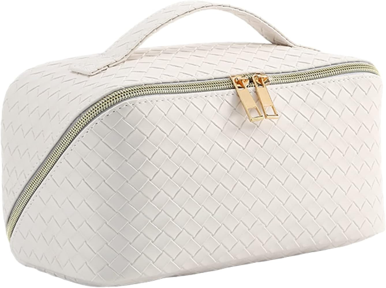 Aiybao Large Capacity Travel Cosmetic Bag - Makeup Bag, Portable Leather Waterproof Cosmetic Bags ,W | Amazon (US)