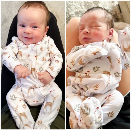 Same footie pajamas 2 months apart 😢 - Caden lane - baby pajamas - baby clothes that last - newborn clothes - coming home outfit - deer pajamas

#LTKfamily #LTKbaby #LTKkids