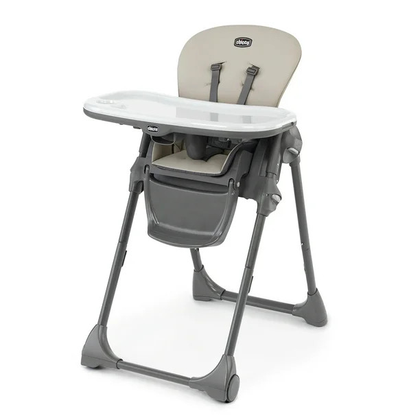 Chicco Polly Space-Saving Fold Easy Clean Highchair - Taupe (Beige) | Walmart (US)