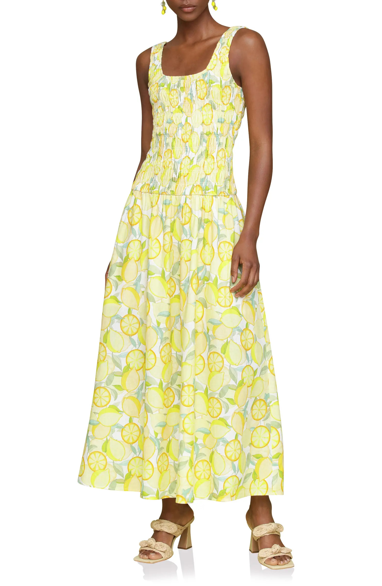 Smocked Sleeveless Fit & Flare Maxi Dress | Nordstrom Rack