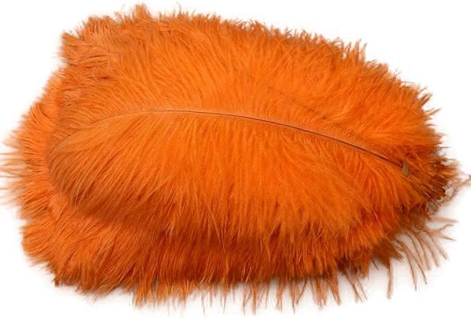 Sowder 50pcs Natural 8-10inch(20-25cm) Ostrich Feathers Home Wedding Decoration(Orange) | Amazon (US)