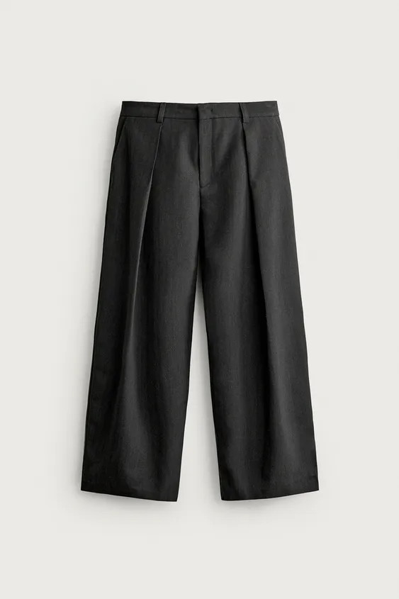 PANTALON COUPE D\u00c9CONTRACT\u00c9E \u00c0 PLIS | Zara FR